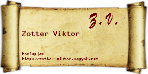 Zotter Viktor névjegykártya